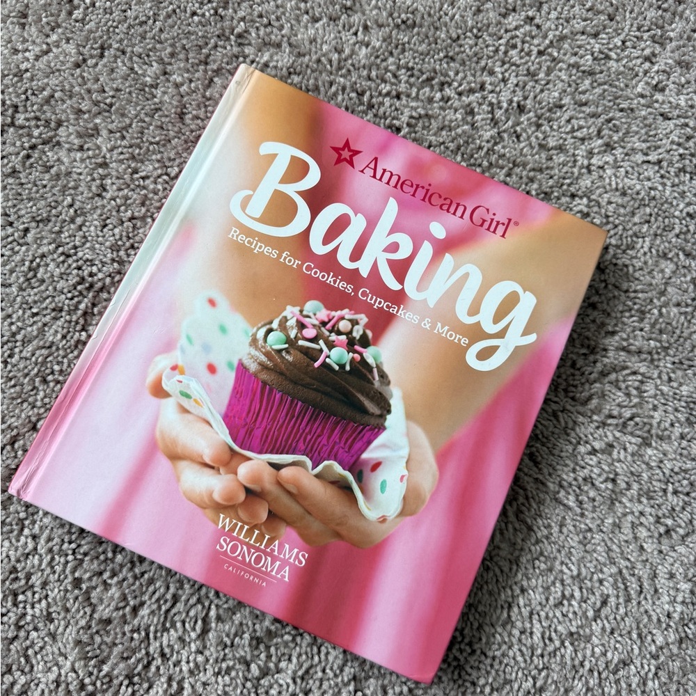 Williams Sonoma x American Girl hardcover Baking Cookbook - Pink cupcake cover